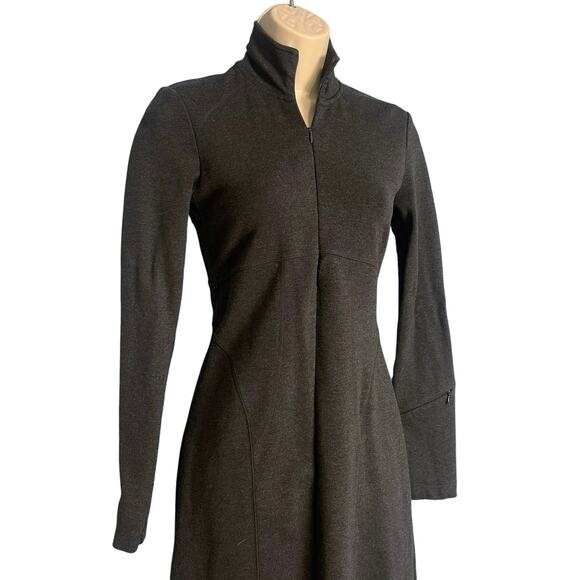 Athleta Cassidy Long Sleeve Half Zip Ponte Knit Dress Charcoal Grey XXS - Picture 7 of 11